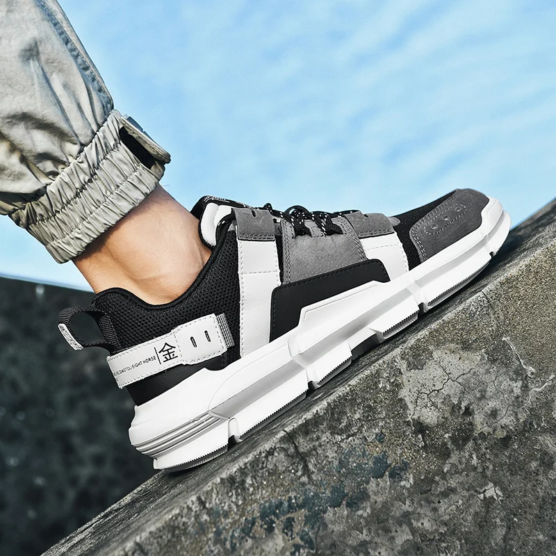 Guochao папа обувь ins в Корейском стиле мужские туфли сеточку кроссовки плотно