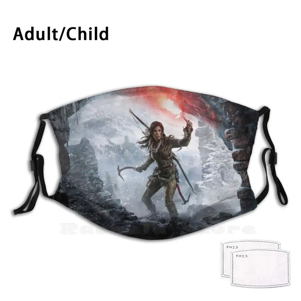 

Rise Of The Tomb Raider Funny Print Reusable Pm2.231 Filter Face Mask Gamer Girls Video Game Fanatics Tomb Raider Definitive