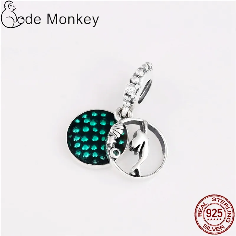 CodeMonkey горячая Распродажа 100% настоящие 925 пробы серебряные бусины русалки амулеты