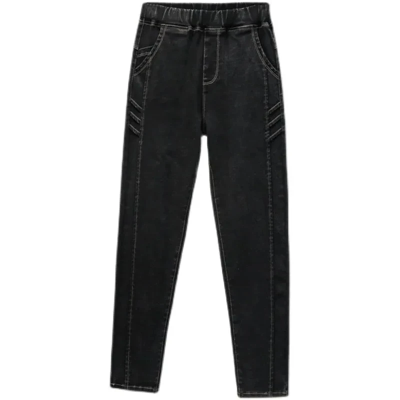 

Women's Jeans High Waist Stretch Skinny Denim Trousers black Blue Retro Washed Fashion Sexy Elastic Slim Pencil Pants Oversize
