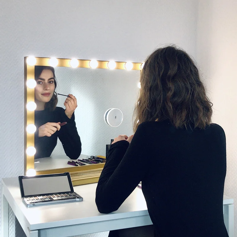 Голливудское освещенное туалетное зеркало с подсветкой туалетный столик для