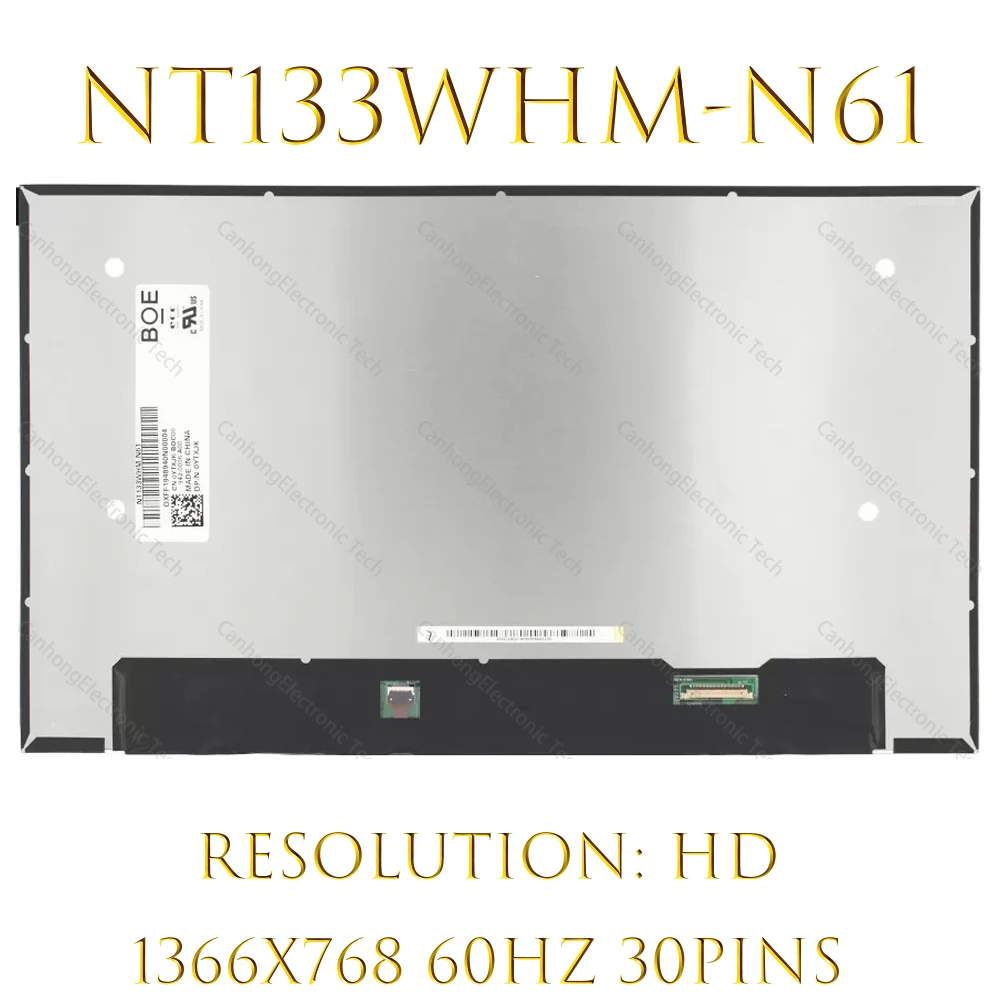 

ЖК-дисплей для ноутбука диагональю 13,3 дюйма, светодиодный экран HD 1366x768, заменяемый матричный дисплей, новый IPS 45% NTSC, 30 контактов, 60 Гц