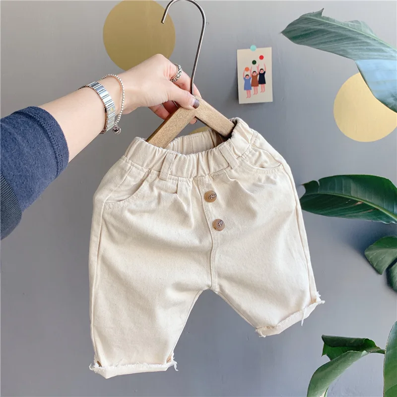 Autumn Children's New Girls' Korean-Style 9-Pants Spring and Casual Pants Fall Clothes for Kids Baby Bell Bottoms | Детская