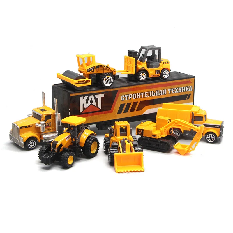 Строительный автомобиль экскаватор бульдозер дорожный каток самосвал контейнер