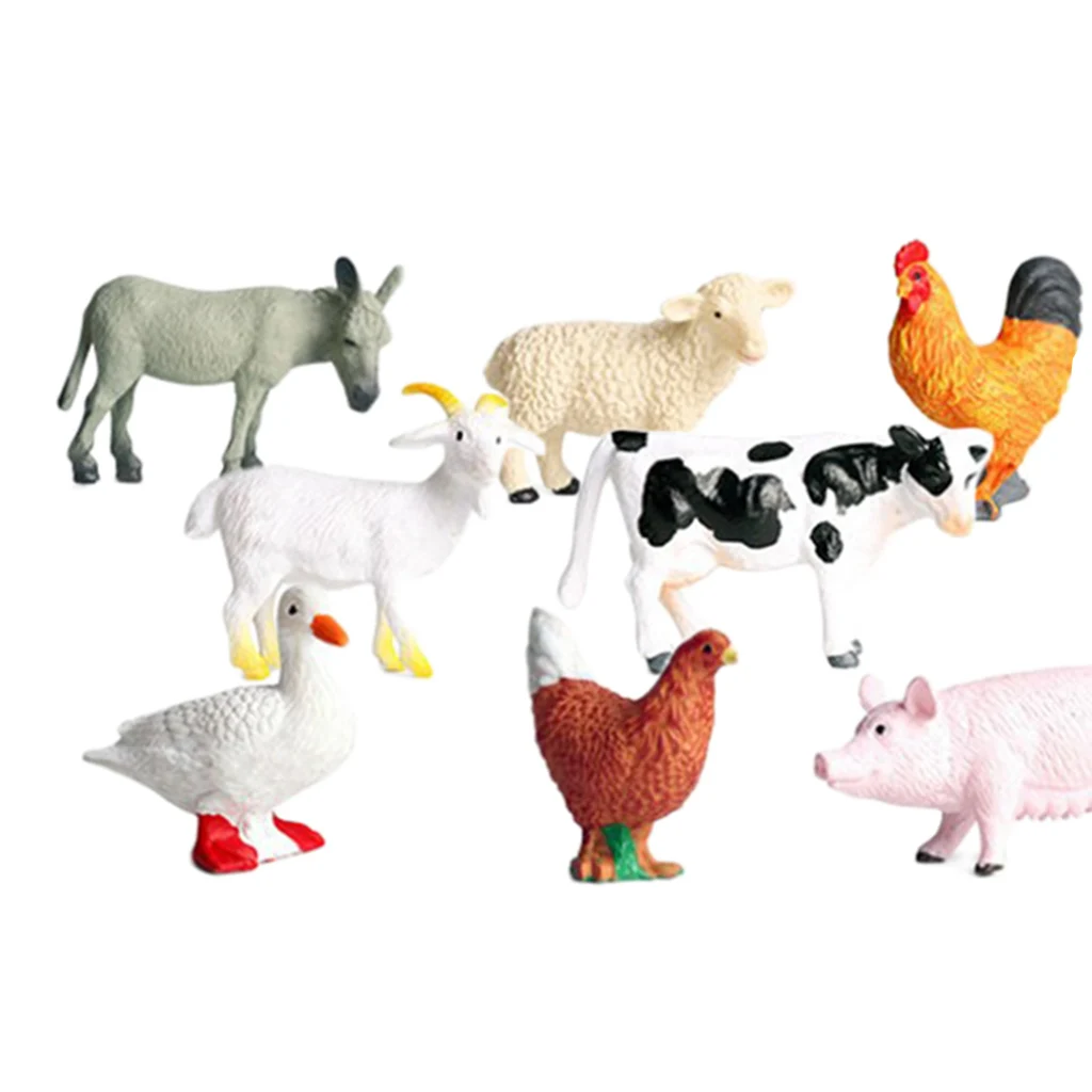 

12x Simulated Farm Animal Figures Micro Landscape Accessories Educational Toys for Children Kids