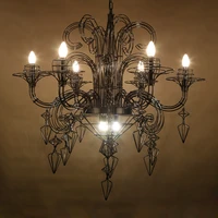 e14 led baroque iron designer hanging lamps lustre chandelier lighting suspension luminaire lampen for foyer