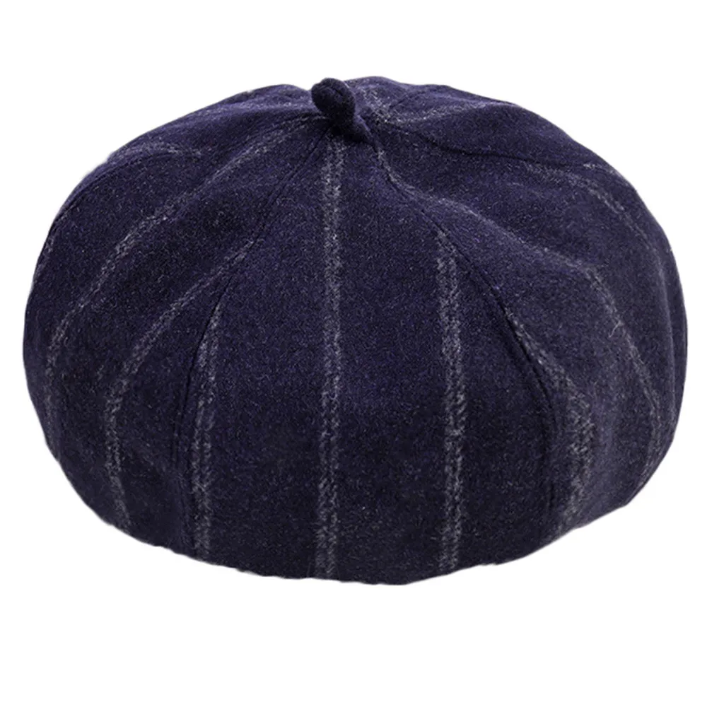 Горячая мода унисекс осень зима береты шляпа французский артист Ретро полосы