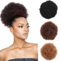 amir chignon afro kinky curly synthetic drawstring ponytail blonde black hair bun clip in hair extensions heat resistant