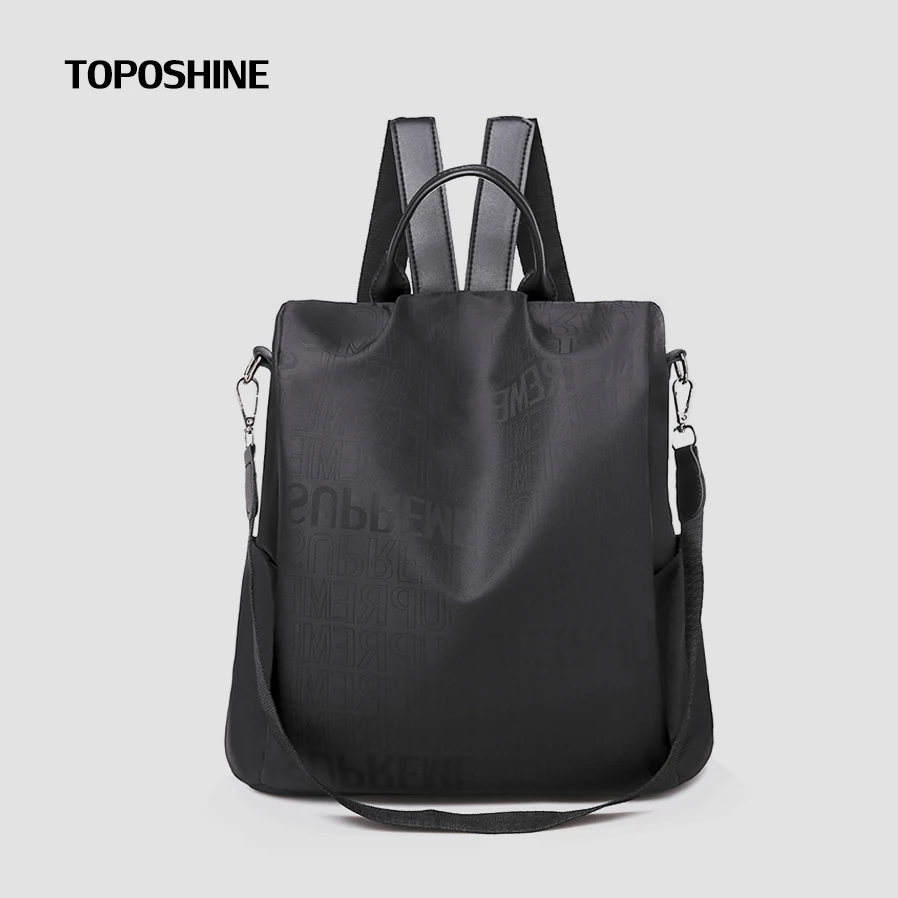 

Toposhine Oxford Women Backpacks 2021 New Women Shoulder Bags Letter Print Ladies Backpack Girls School Bag Popular Green Bags