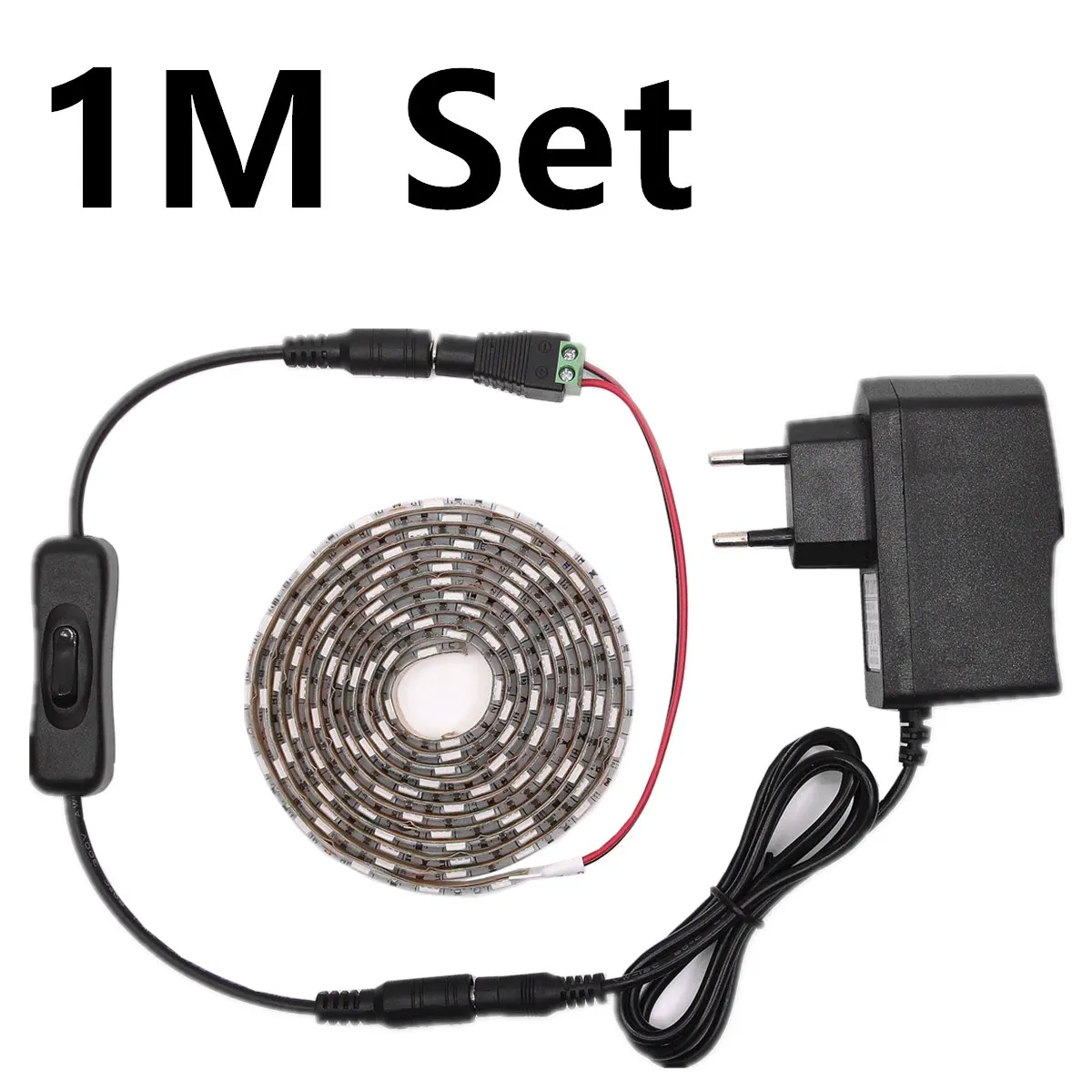 1m 1A Power Set 12 В постоянного тока Светодиодный светильник для выращивания 5 м светодиодный ленточный светильник гибкая лента 5050 светодиодный фито-лампы для роста растений для теплицы гидропоники для выращивания растений - Испускаемый цвет: 1m 1A Power Set