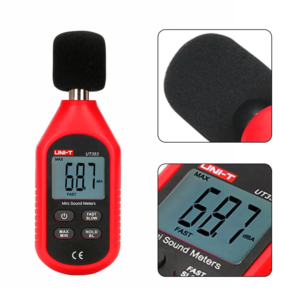 

UT353 Noise Measuring Instrument Db Meter 30~130dB Mini Audio Sound Level Meter Decibel Noise Measuring Instrument