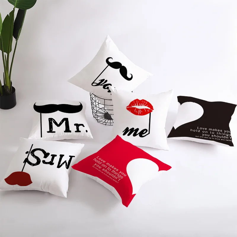 Чехол для свадебного мероприятия Mr Mrs Just merподушка Свадебный чехол душа вечерние