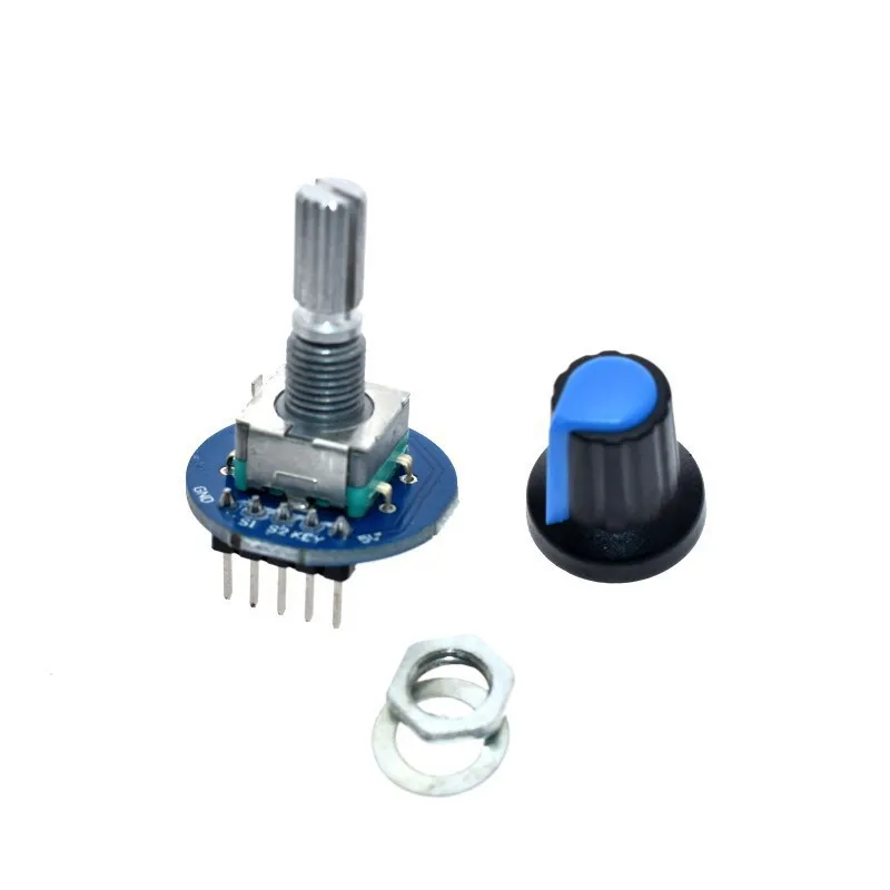 

Rotary Encoder Module for Arduino Brick Sensor Development Round Audio Rotating Potentiometer Knob Cap EC11