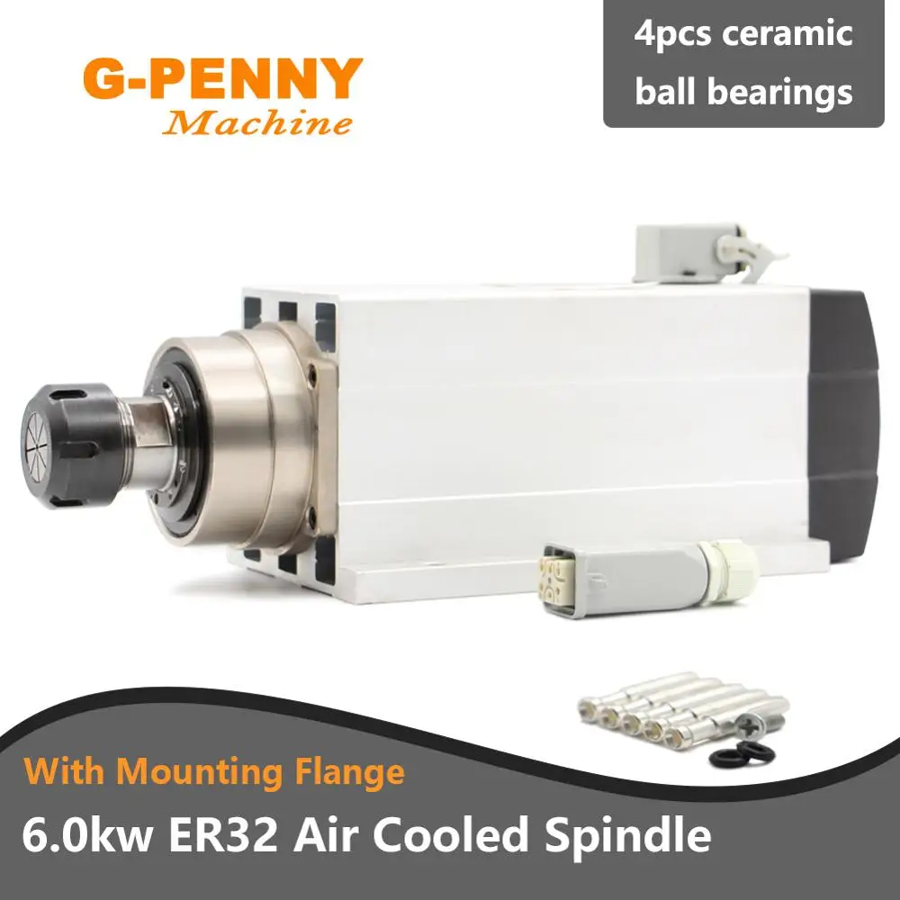Новое поступление! 6 0 кВт шпиндель с воздушным охлаждением ER32 300 Гц 220 В/380 В