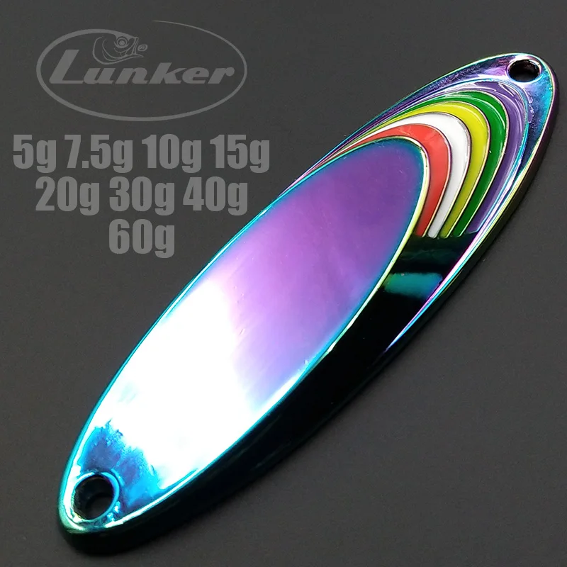 

Lunker Casting Spoon 7.5g 10g 15g 20g 30g 40g 60g Fishing Hard Bait Lures Zinc Alloy Plating Freshwater Bass Pike Trout