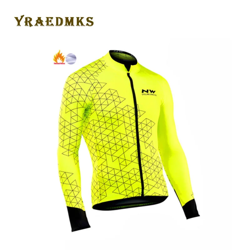 2019 Зимняя Теплая Флисовая одежда для велоспорта Мужской трикотажный костюм езды