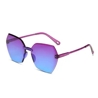 european and american trendy sunglasses candy color rimless glasses mens and womens sunglasses fashion ocean lens