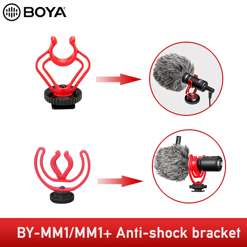

Противоударное Крепление BOYA Shoe для BY-MM1 MM1 +, микрофон для DSLR-камеры, подставка для микрофона, держатель для микрофона, ударное крепление, микр...