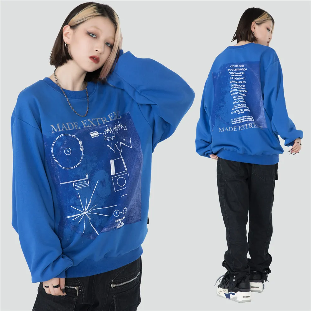 

Men Women's Sweatshirt Hoodie Tops Geometric Print Hip Hop Fashion Streetwear Harajuku Pullover Cotton Autumn Clothing