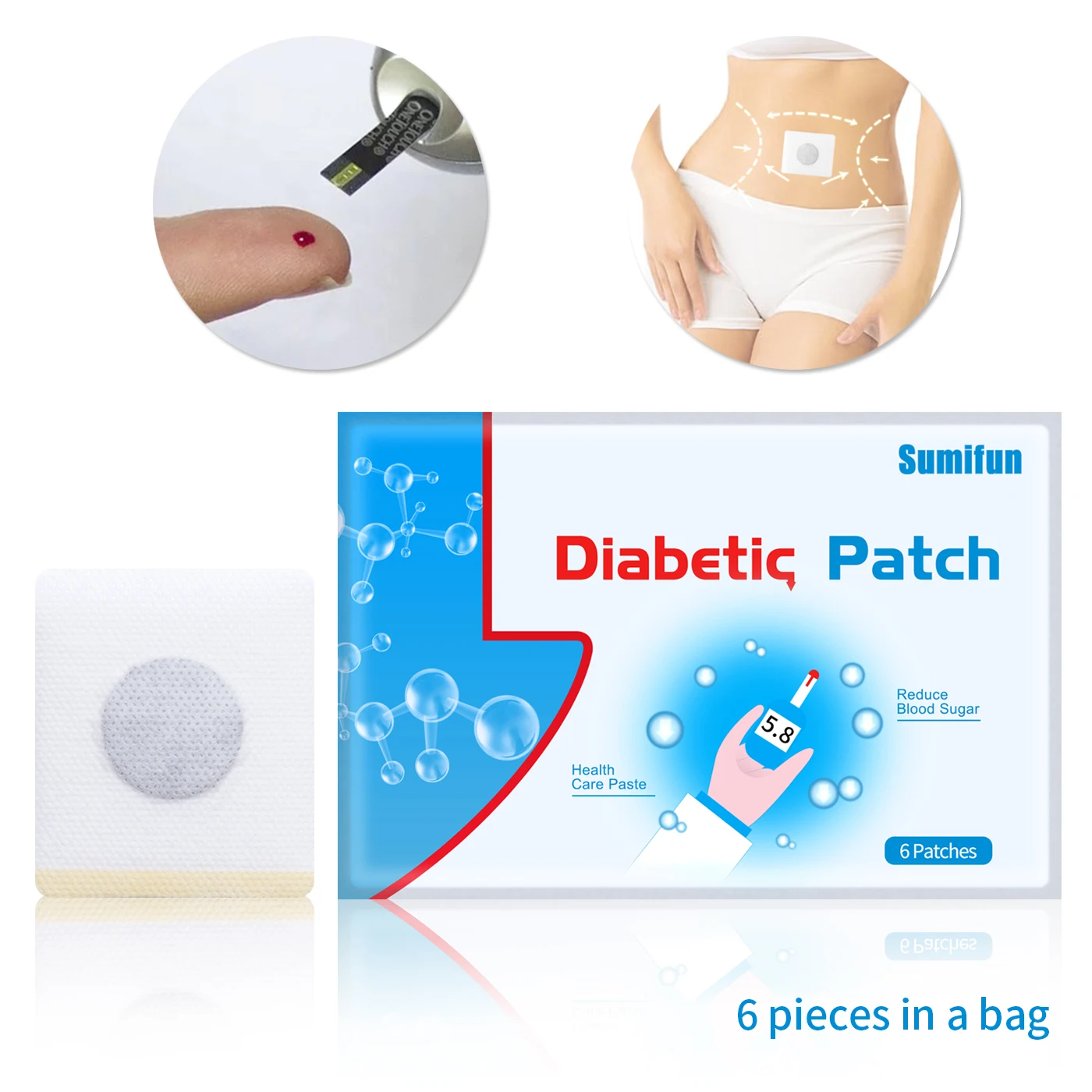 6 шт прибор для измерения уровня сахара в крови пластырь диабетиков присущая