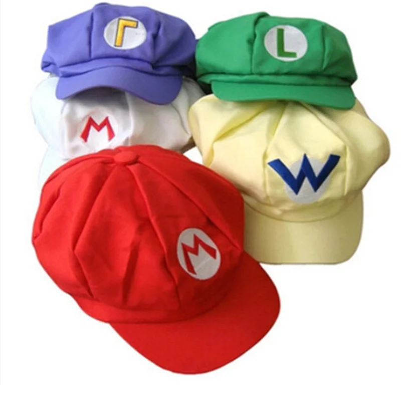 

5 colors! Anime Super Mario Hat Cap Luigi Bros Cosplay Baseball Costume Birthday Present Mario Caps Children Christmas Gift G