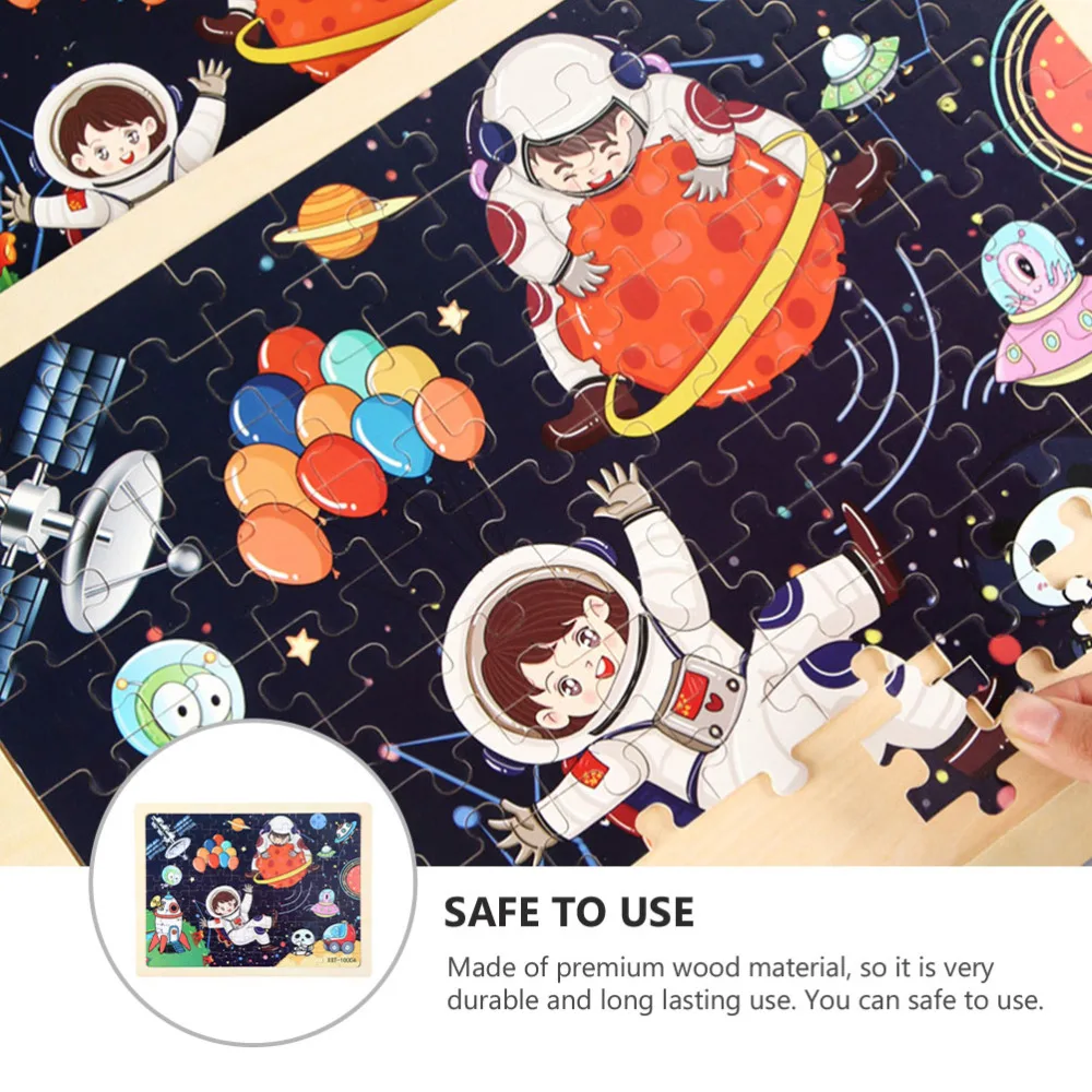 

Wooden Outer Space Puzzle Funny Jigsaw Puzzle Kids Educational