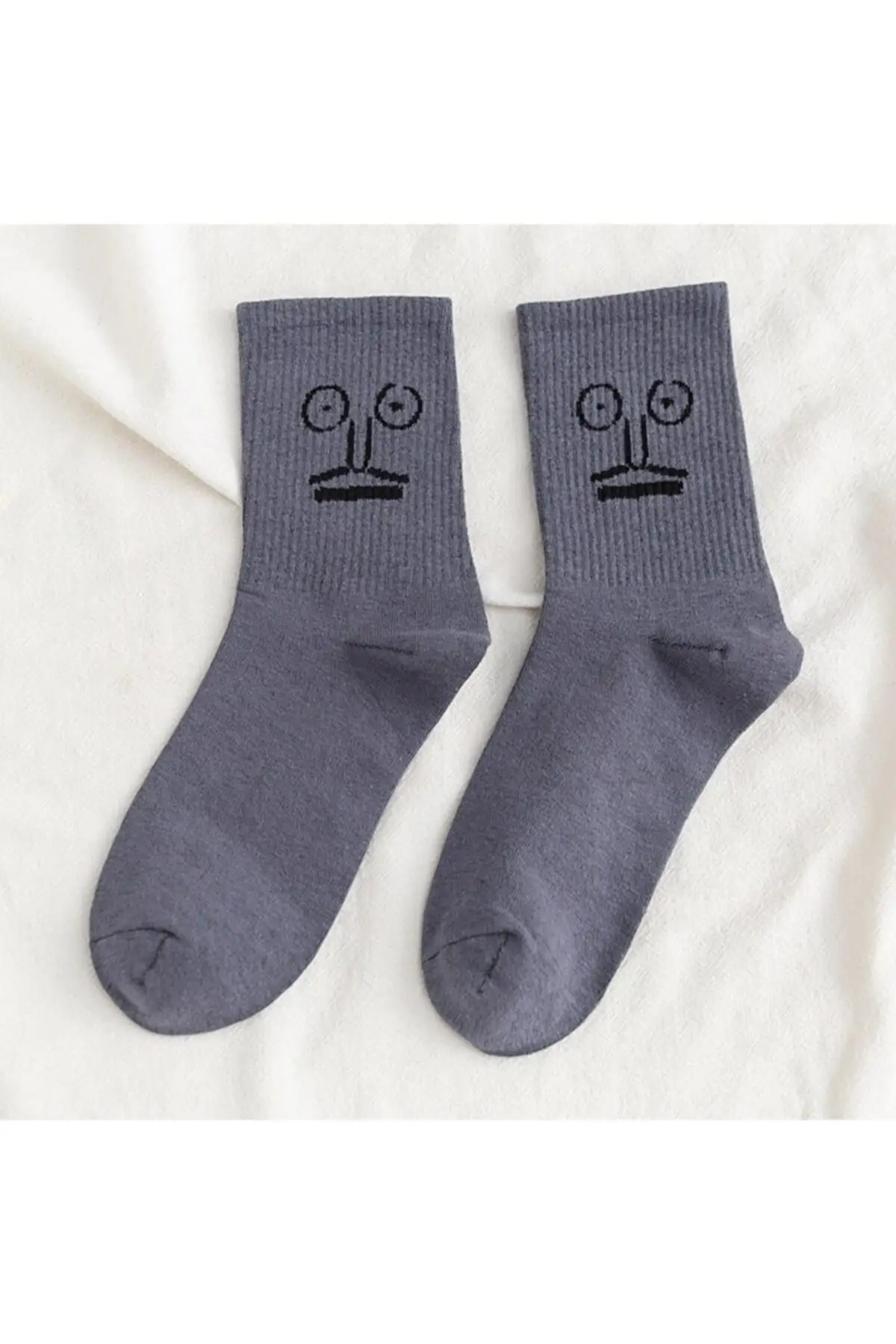 Unisex Colorful Face Patterned Tennis Socks 10'lu 71 of cotton-24-polyamide elastane 5 of Quality Elegant your design is 2021 Trend Style Fashion Colorful New Model Face Patterned Socks Useful And Quality 10 Pieces
