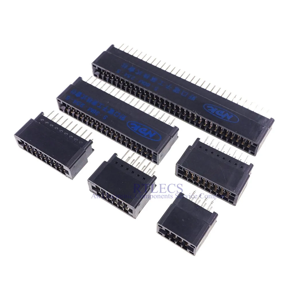 5Pcs Разъем платы Edge Slot 2,54 мм шаг 8 10 12 14 16 18 20 22 24 26 28 30 36 40 контактов PCB золотой контакт с отверстиями.