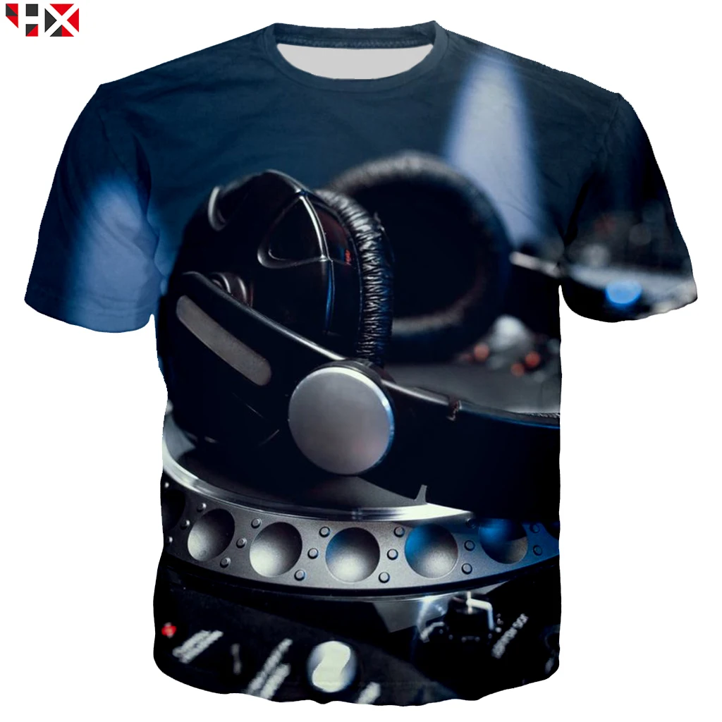 Новая футболка для DJ с электронным звуком мужчин и женщин модная крутая 3D принтом