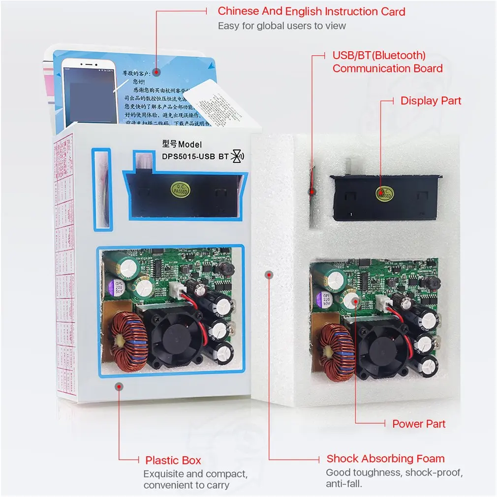 DPS5015 Communication Constant Voltage Current DC Step-down Power Supply Module Buck Converter LCD Voltmeter 50V 15A | Инструменты