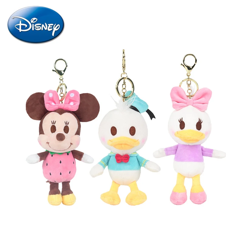 Подлинный брелок из мультфильма Disney плюшевая кукла кулон Микки Маус Минни Дональд Дак Маргаритка модная плюшевая игрушка с орнаментом для ...