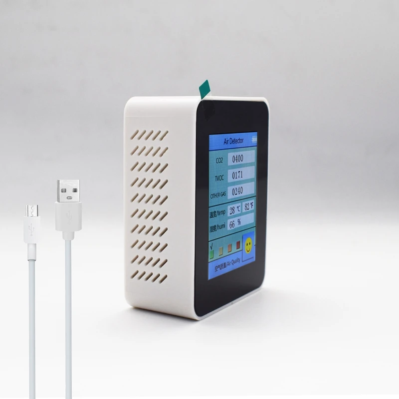 

CO2 Detector Household Air Quality Monitor CO2 Meter with Electricity Quantity Temperature Humidity