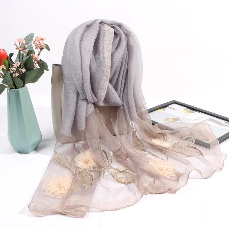 Шелковый шерстяной зимний шарф для женщин из пашмины кружевное пончо шаль шарфы