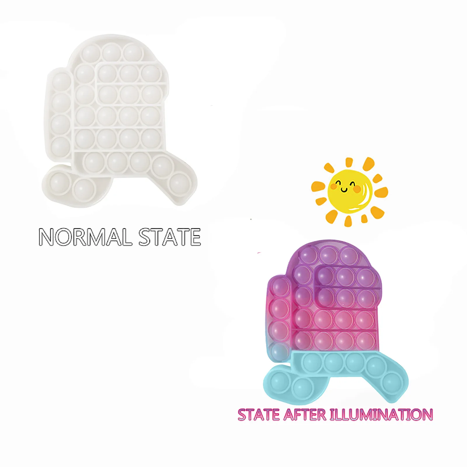 

Push Pops Bubble Fidget Sunlight Discoloration Bubble Sensory Novelty Sunshine Color Change Push Popanti-anxiety Rodent Contr