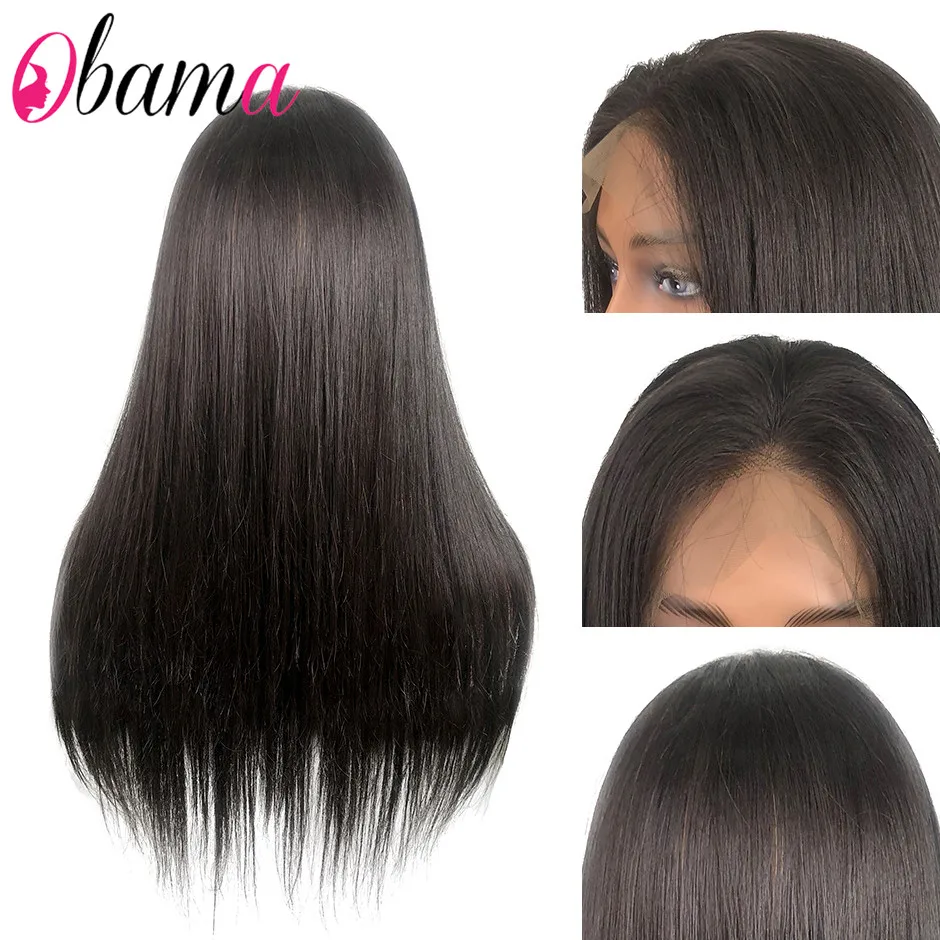 Длинные прямые парики из натуральных волос Remy с фронтальным кружевом 150%