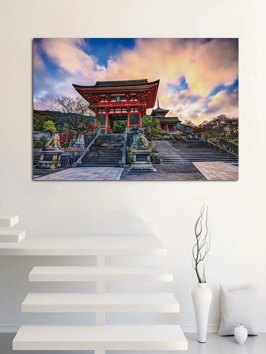Япония храм архитектура классический Восточный здание ткань настенные  постеры картина домашнее искусство Гостиная украшения KJ502 | AliExpress