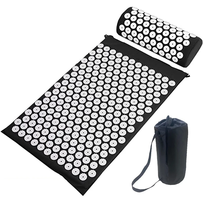 

Massage Cushion Yoga Acupressure Mat And Pillow Set Neck Back Foot Massager Relief Body Pain Stress Spike Mat Massage Pad