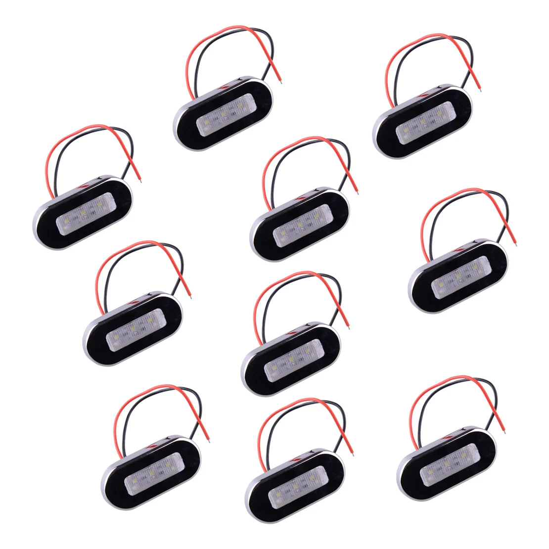 

10pcs/Set Universal 12V DC Marine Boat White 3-LED Courtesy Lights Stair Deck Garden Lamp for Vehicles Trailer Truck