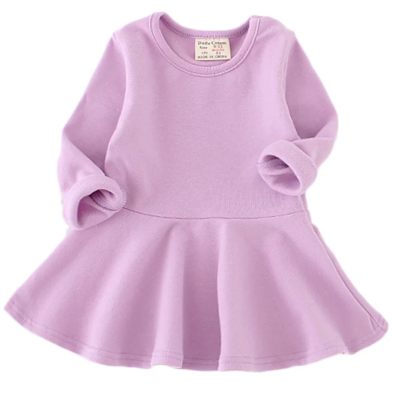 Повседневное платье с длинными рукавами для маленьких девочек праздничное