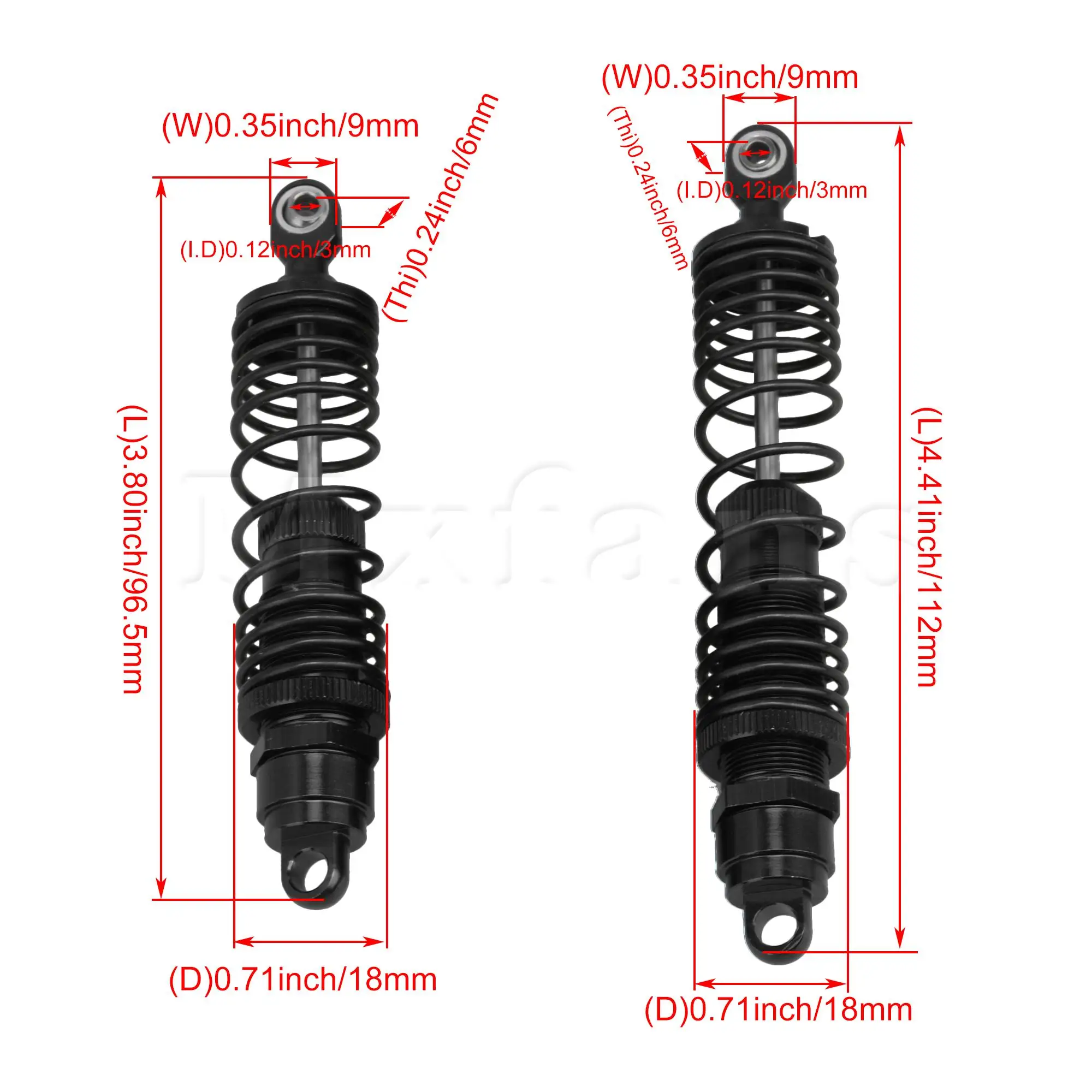 

Mxfans 4x Alloy B-5862 Shock Absorber Replacement for TRXXAS SLASH RC Car Black