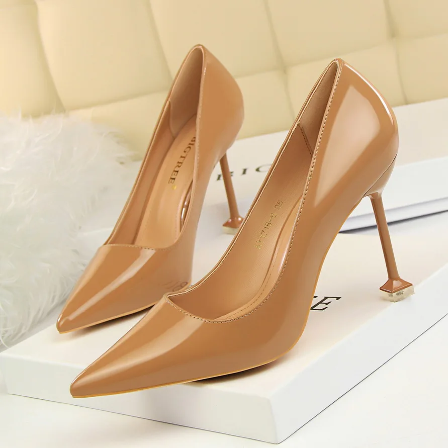 2020 Women 10cm Extreme High Heels Scarpins Female Party Wedding Burgundy Shoes Lady Leather Tacones Slipony Classic Pumps | Обувь