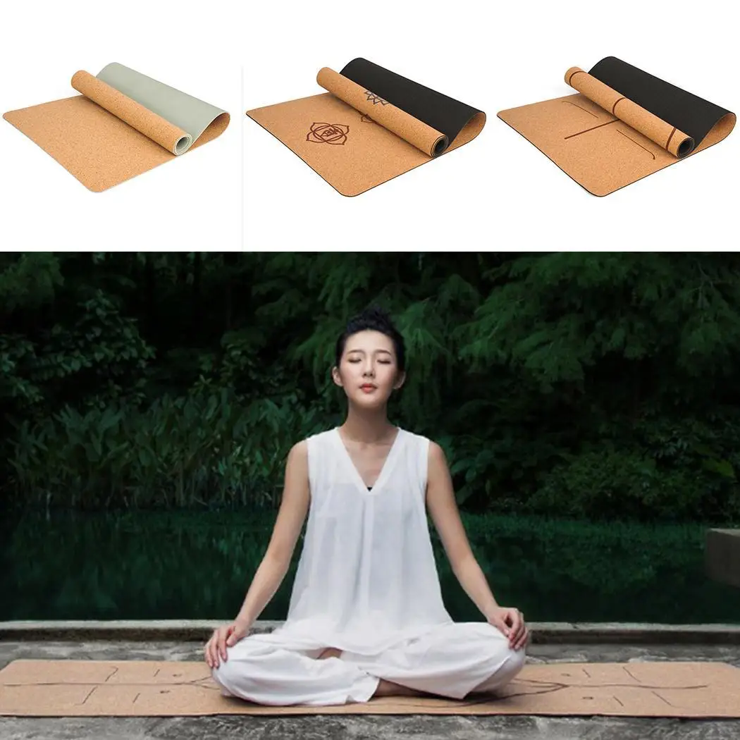 Натуральный пробковый TPE коврик для йоги фитнес коричневый танец 1-3 упражнения