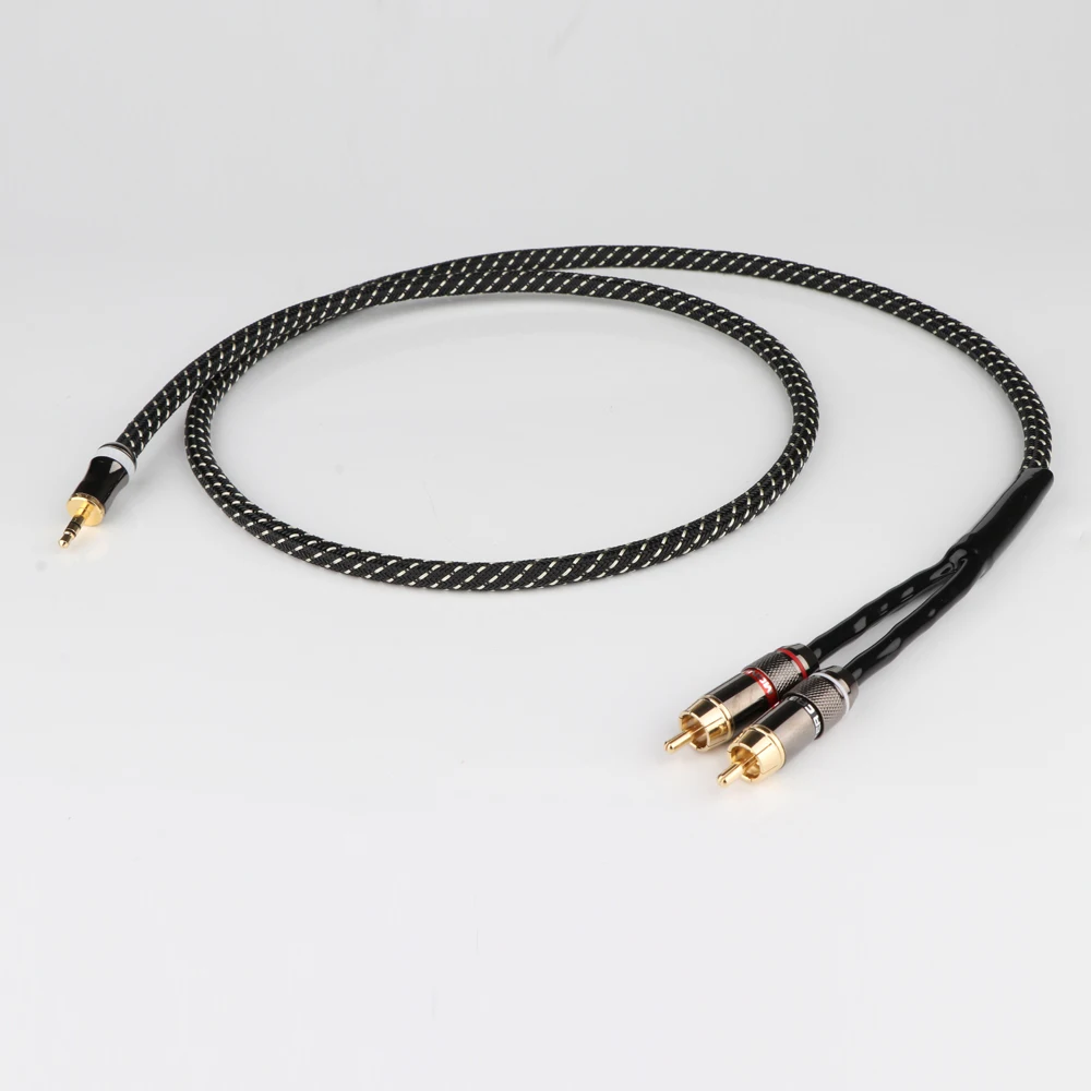 Кабель HiFi аудиокабель RCA аудиосигнальный провод штекер 3 5 мм Aux преобразователь