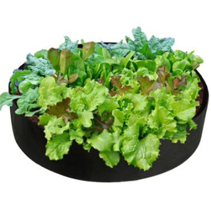 

Fabric Raised Garden Bed Round Planting Container Grow Bags Breathable Felt Fabric Planter Pot For Plants Nursery Pot