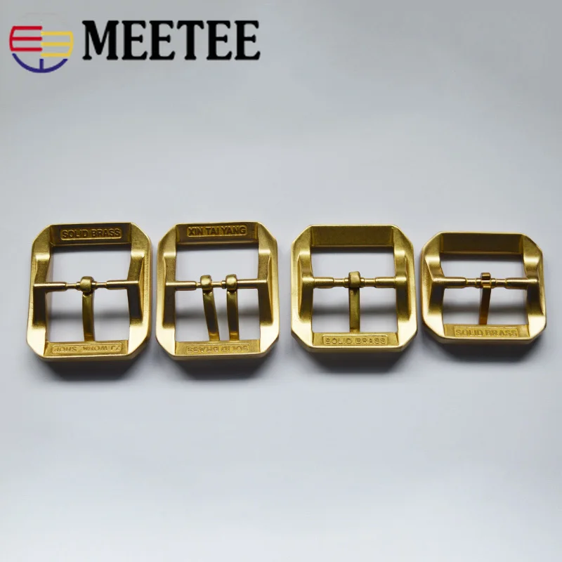 

Meetee 1pc 40mm Pure Copper Stainless Steel Belts Buckle High-grade Men's Pin Buckles Belt Heads DIY Leathercrafts Accessory