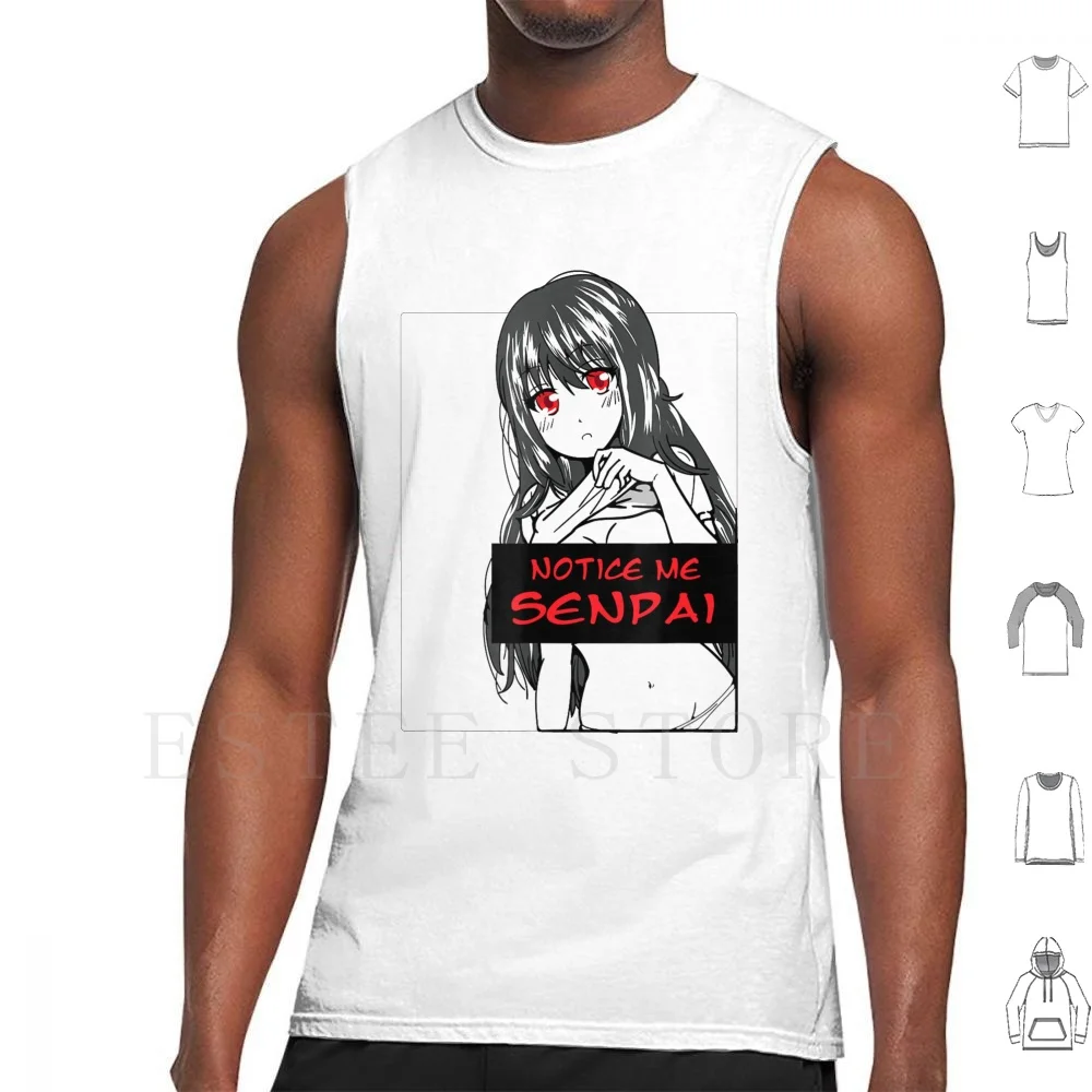 Аниме Девушка Уведомление меня Сэмпай Японский Хентай Майки Жилет Хлопок Япония