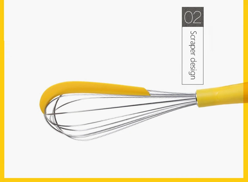 

2PCS Eggbeater Manual Durable Silicone Scraper Household Egg Mixer Environmental Kitchen Baking Plastic Handle Cream Hair Whisk