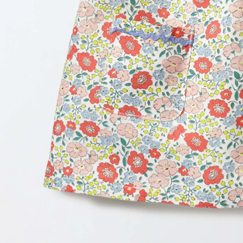 Flower Peter Pan Collar Dress 2020 Summer New Baby Girl 100% Cotton Floral Style Girls Beach Vest Daily School vestidos | Детская одежда