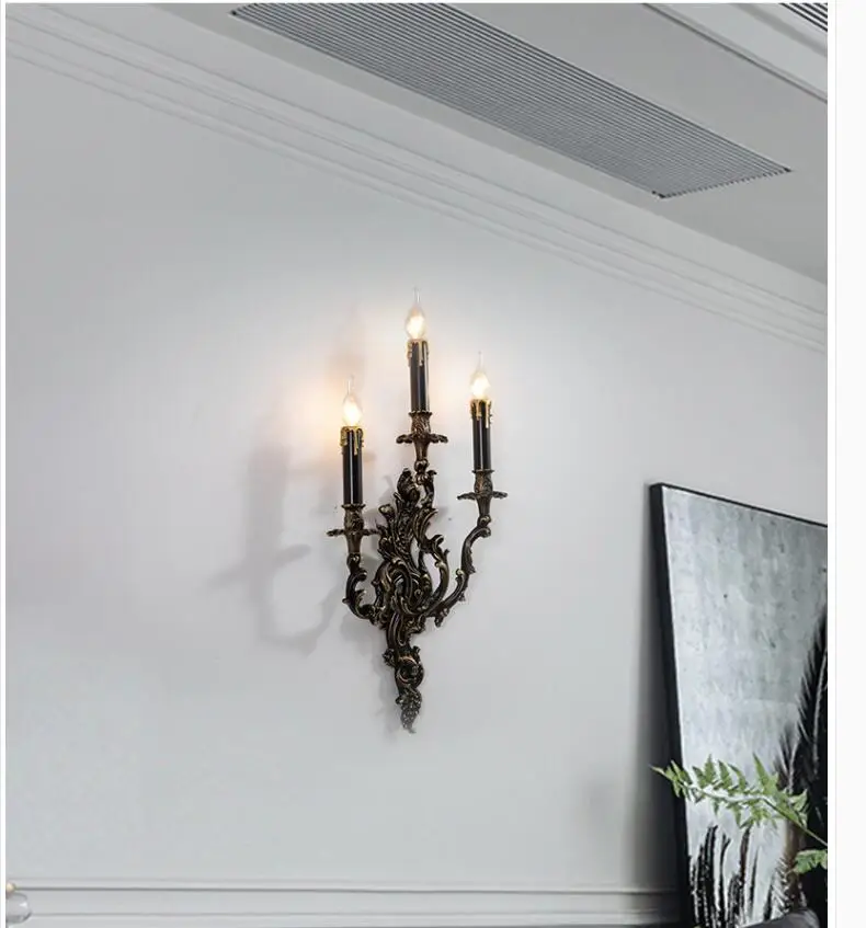 Хит продаж классический золотой Латунный настенный светильник домашний