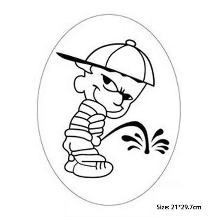 Забавный плохой мальчик средний палец моча на анти виниловая наклейка с надписью